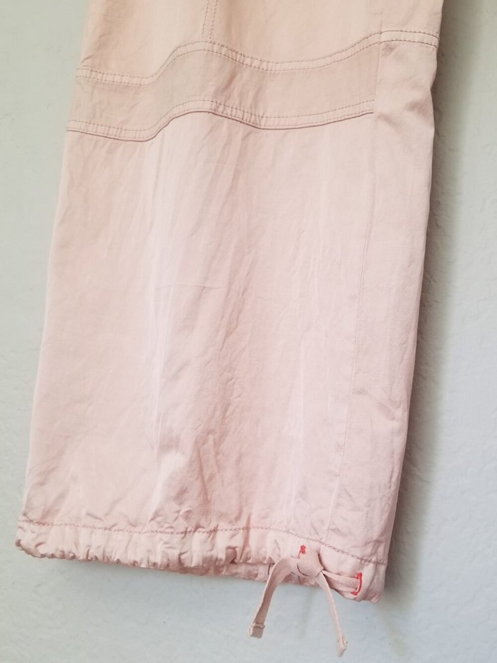 Anthropologie Pilcro Satin Parachute Pants 31 Blush Pink Wide Leg Baggy $179 - Picture 13 of 16